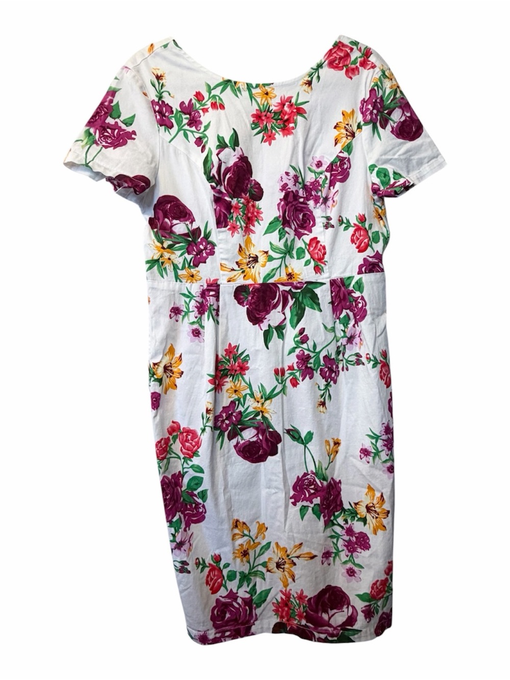 Belle Poque Women’s XL White Floral Sheath Dress